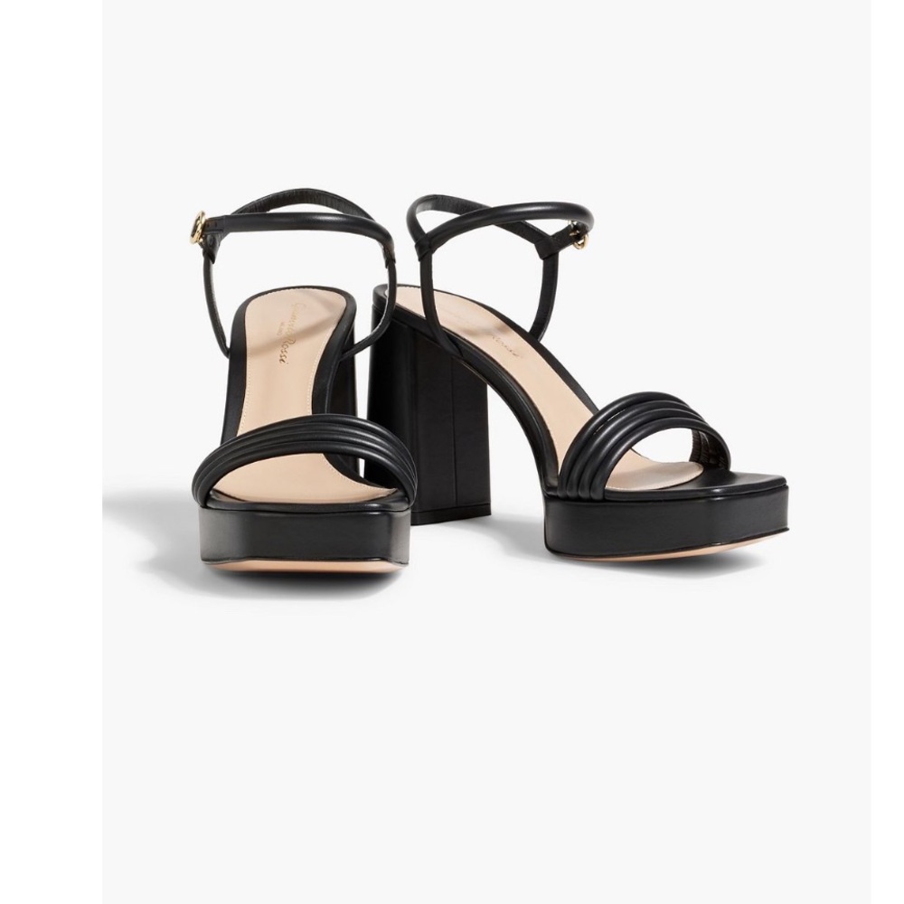 Gianvito Rossi Black Strappy Heels. Size 41